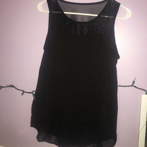 Black Tank, Sheer on top and bottom